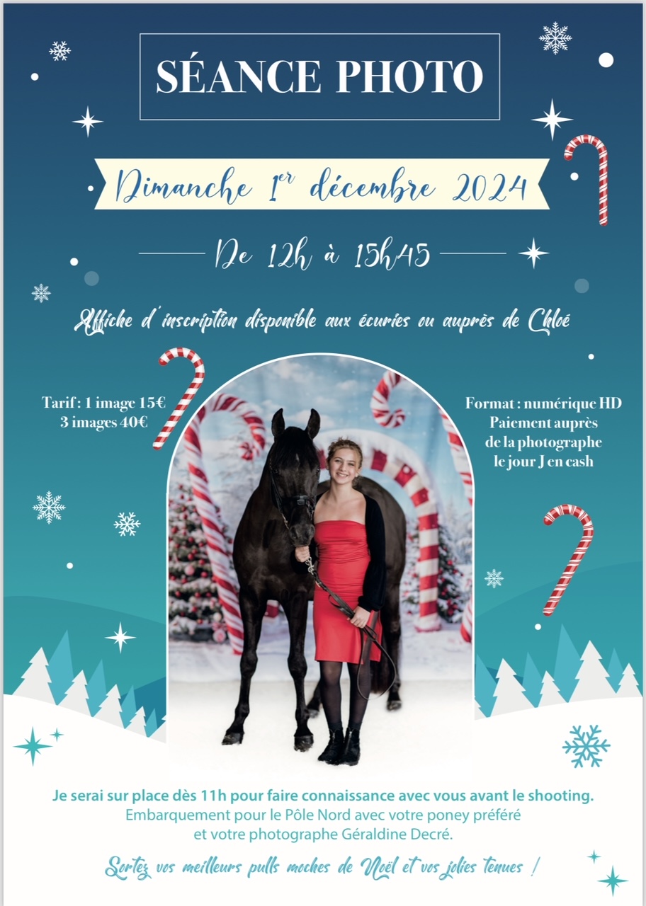 Réserve vite ta séance photo de Noël avec ton poney adoré !